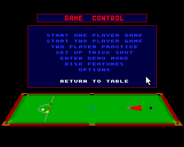 Jimmy White's 'Whirlwind' Snooker screenshot 4 for Amiga